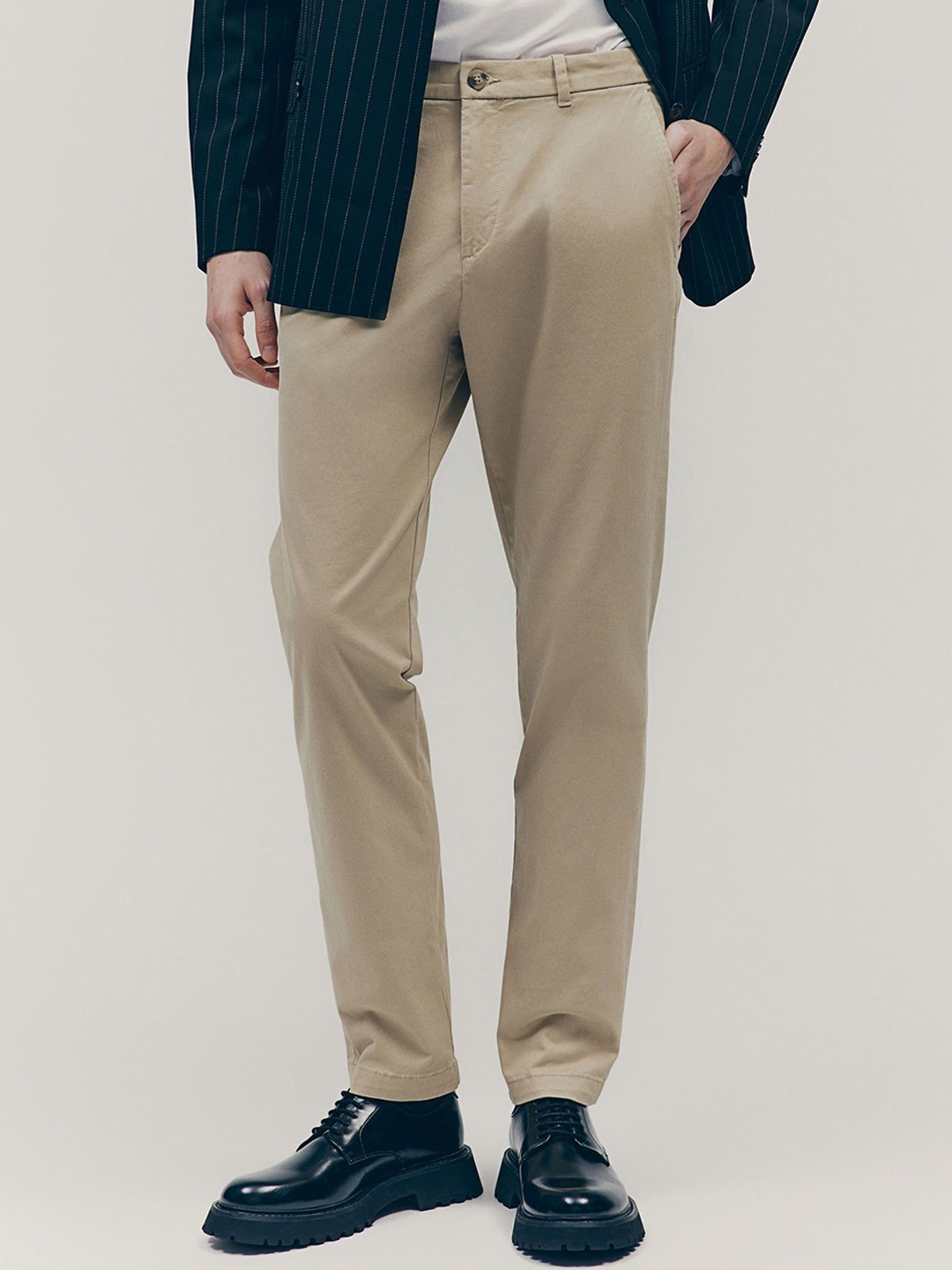 

H&M Slim Fit Cotton Chinos, Beige