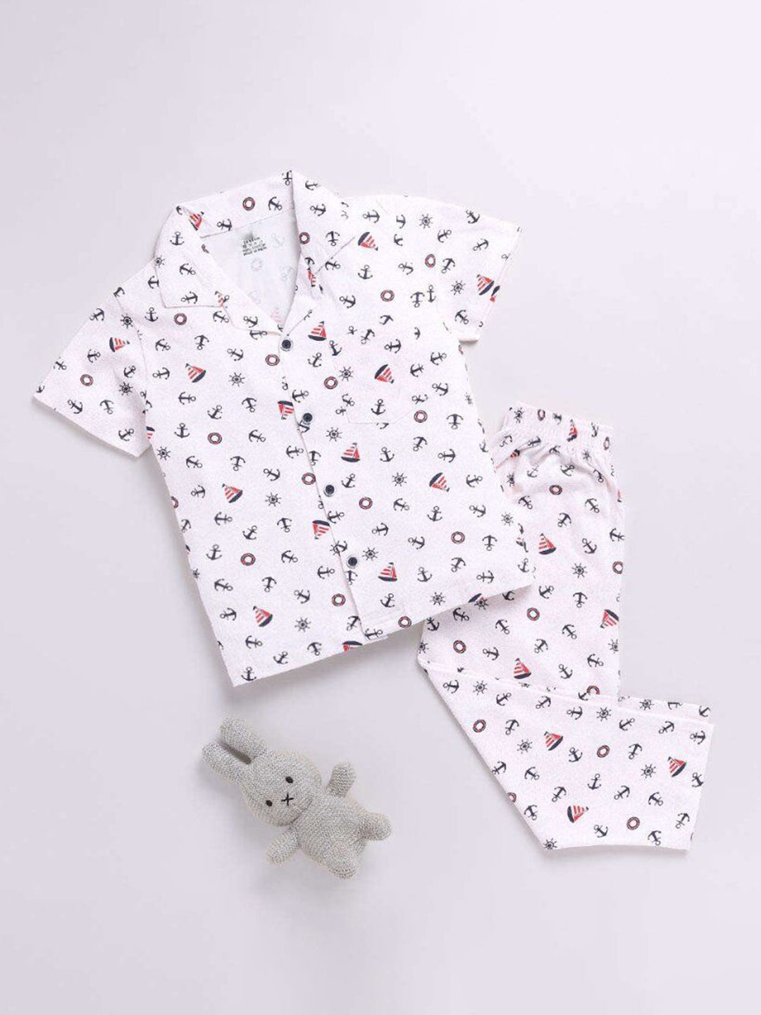 

ULTRINA Girls Printed Shirt with Trousers, White