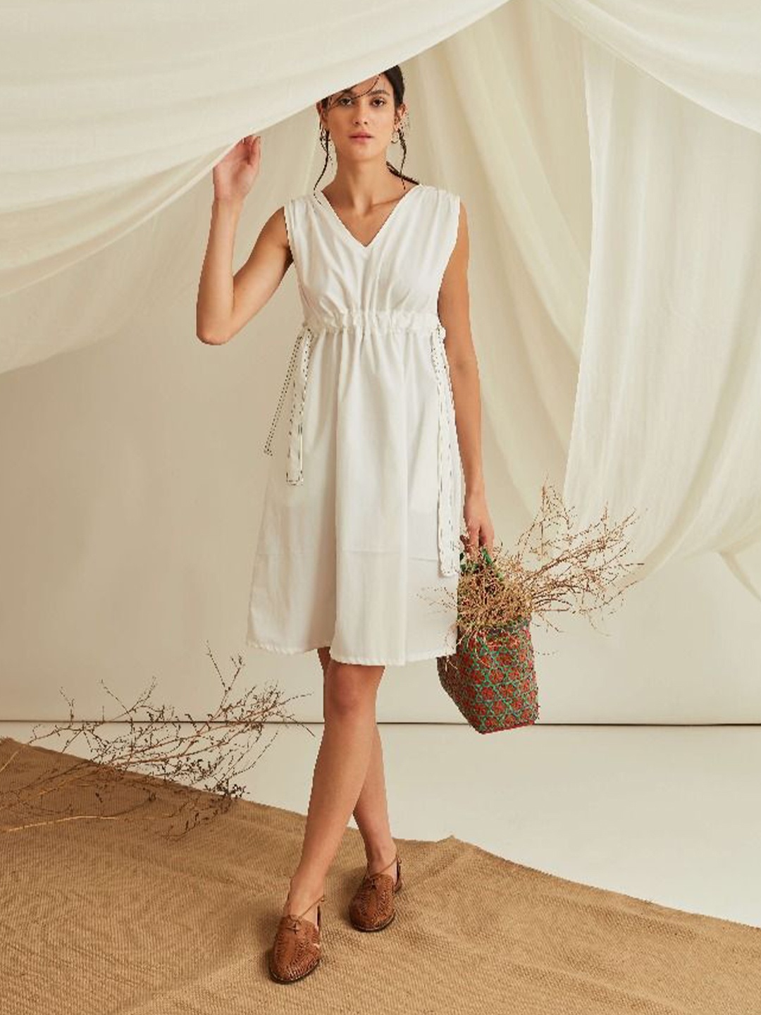 

Abhishti A-Line Maxi Dress, White