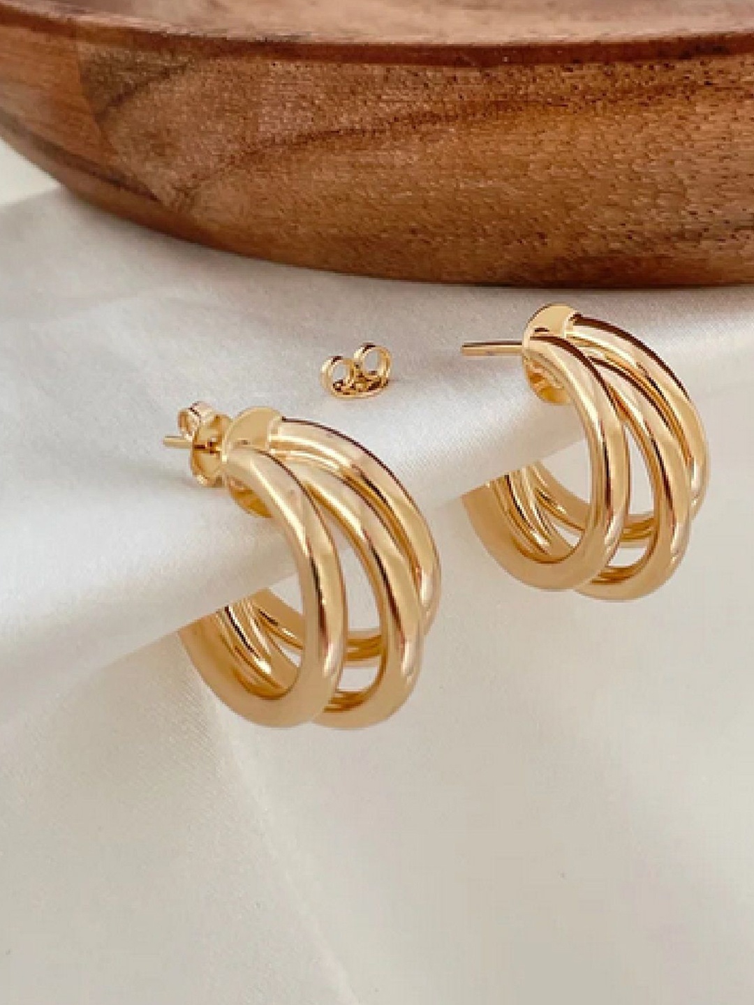 

RUHI COLLECTION Gold-Plated Stainless Steel Circular Hoop Earrings