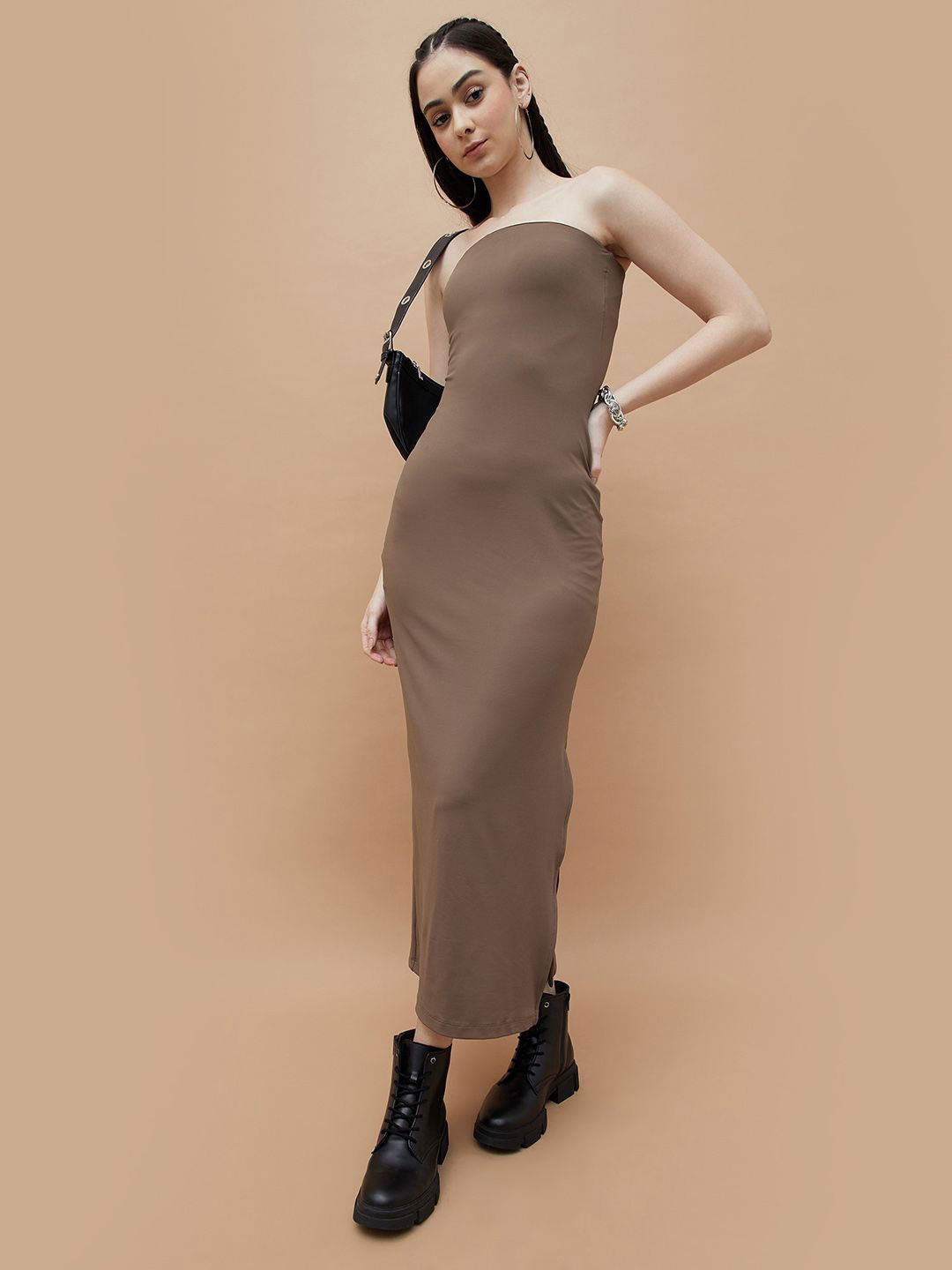 

Ginger by Lifestyle Women Strapless Bandeau Dress, Brown