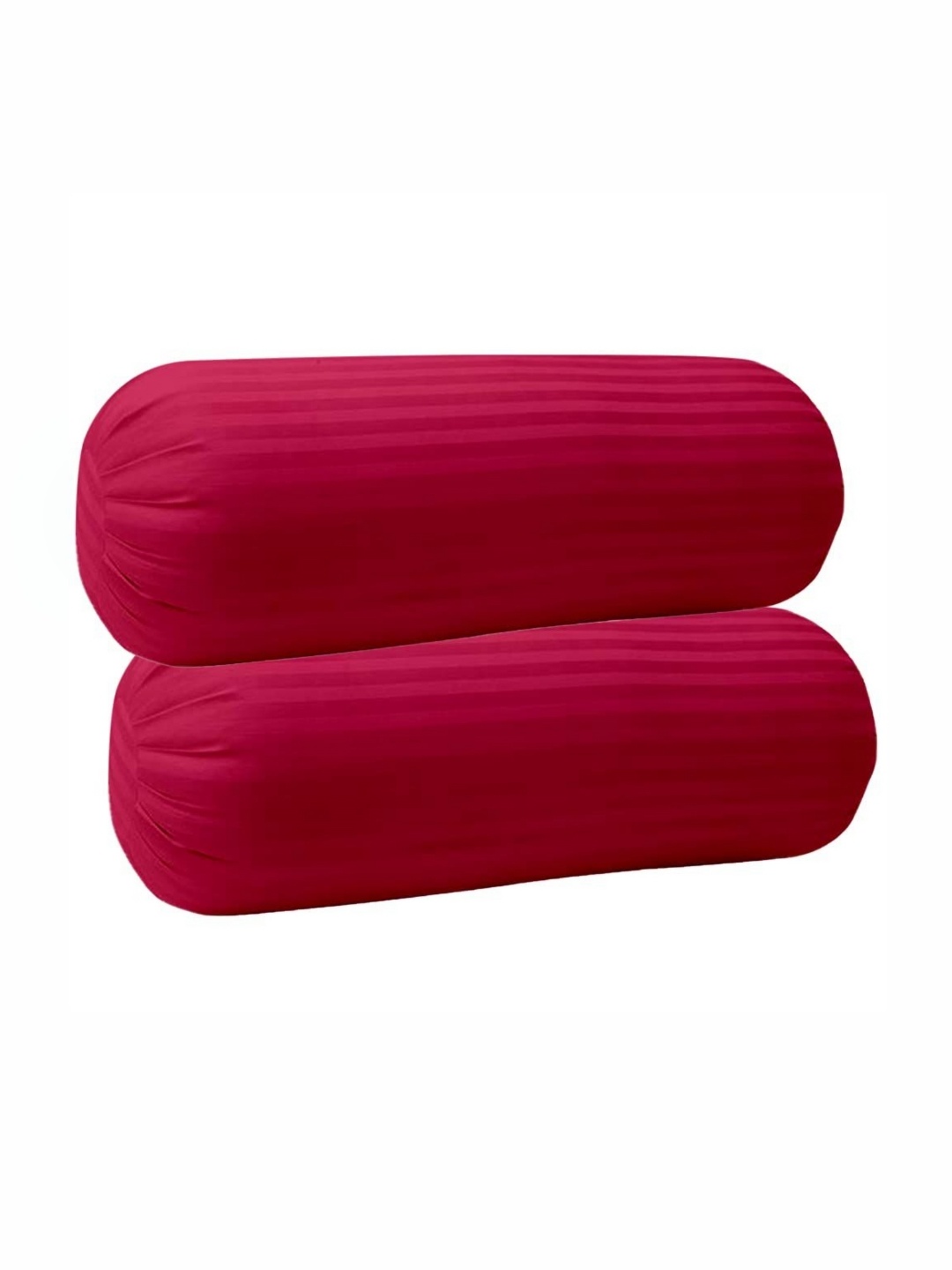 

Trance Home Linen Pink 2 Pieces Striped Cotton 200TC Bolster Covers