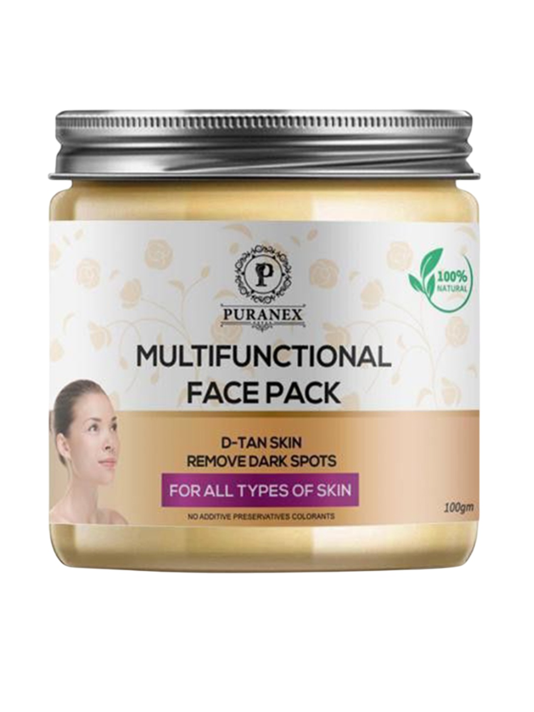 

Puranex 100% Natural Multifunctional Face Pack - 100 g, White