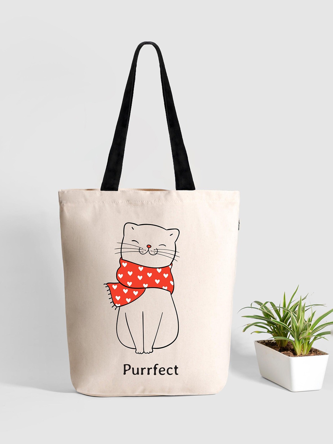 

EcoRight Zipper Tote Bag - Purrfect, Cream