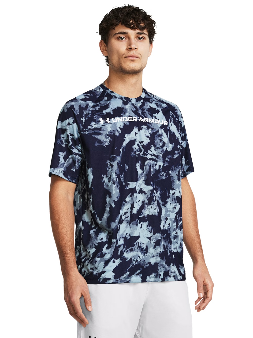 

UNDER ARMOUR Men UA Tech ABC Camo Printed T-shirt, Blue