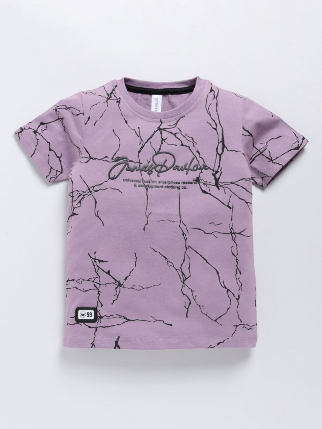

Ginie Boys Typography Printed Round Neck Cotton T-shirt, Purple