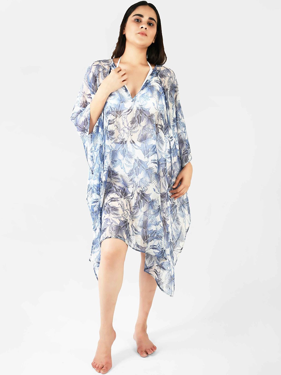 

Blissence Printed Cover Up Top, Blue