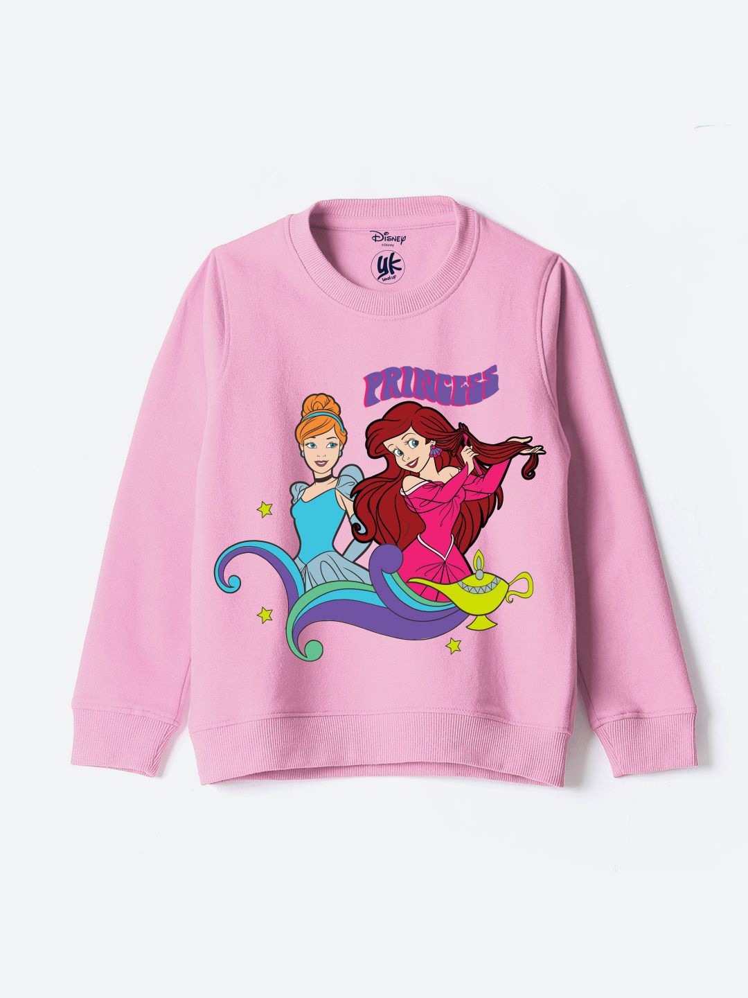 

YK Disney Girls Printed Round Neck Sweatshirt, Pink