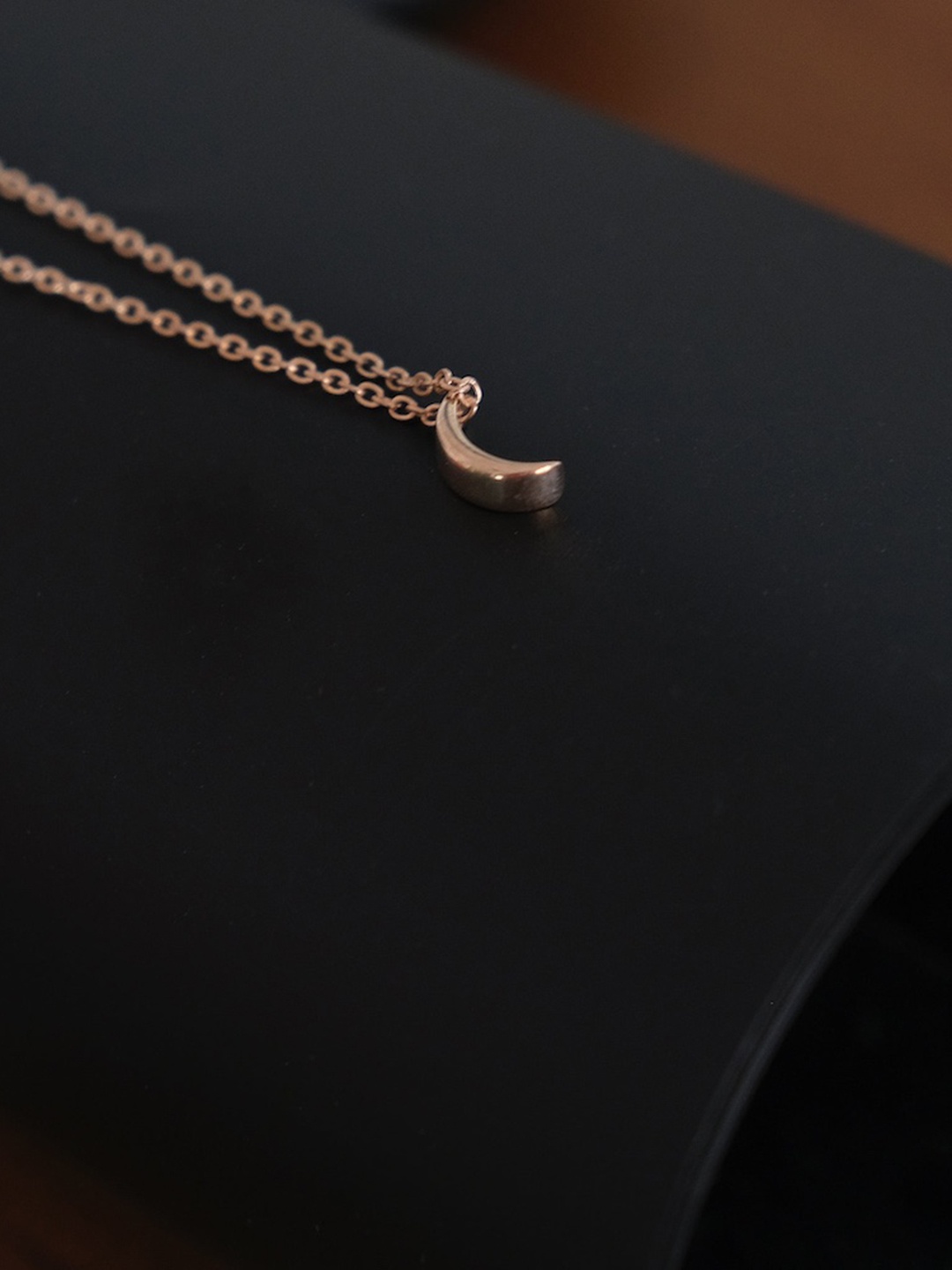 

Anushka Jain Jewellery 925 Sterling Silver Gold-Plated Crescent Moon Necklace