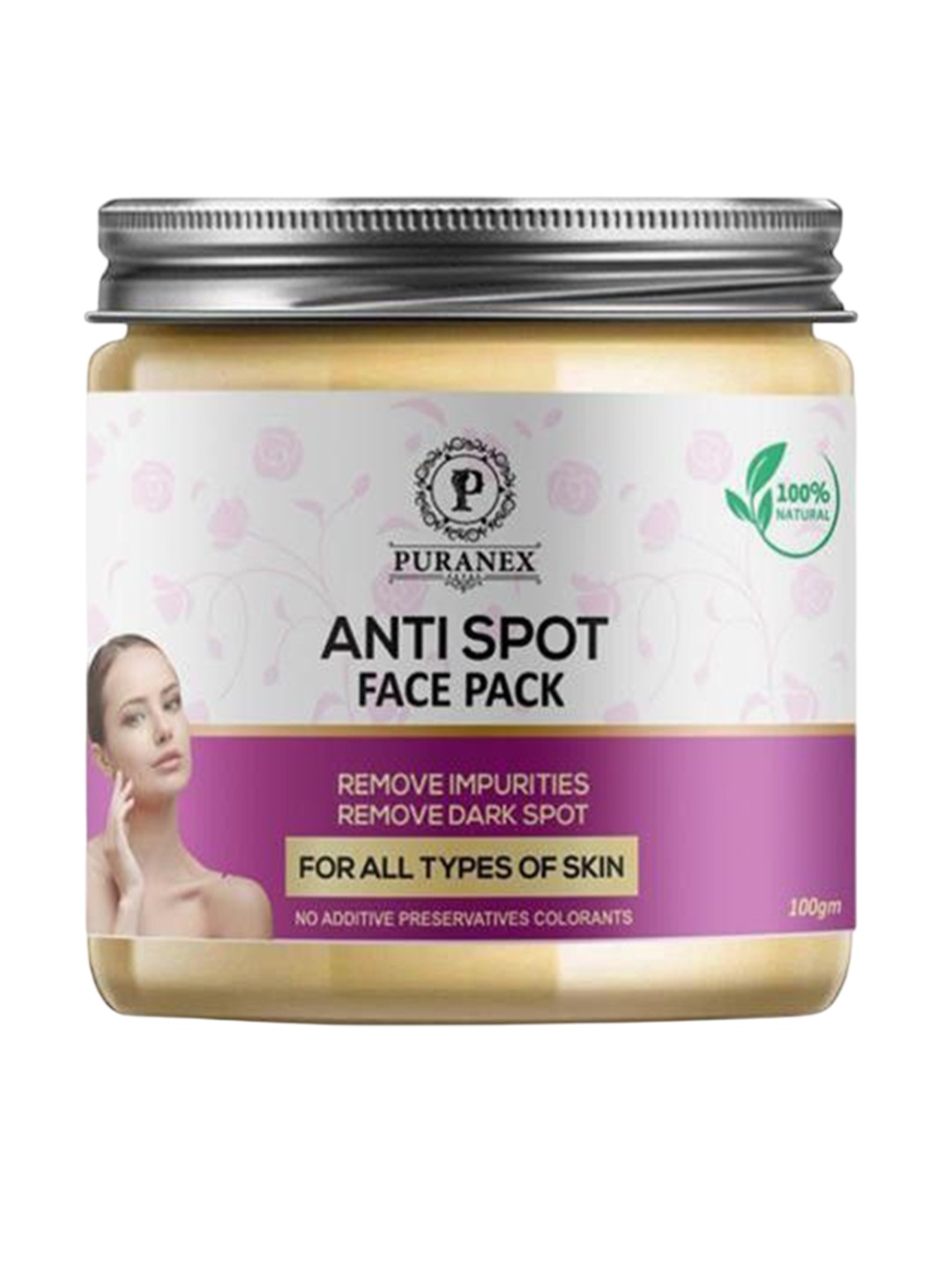 

Puranex 100% Natural & Pure Anti Spot Face Pack - 100 g, White