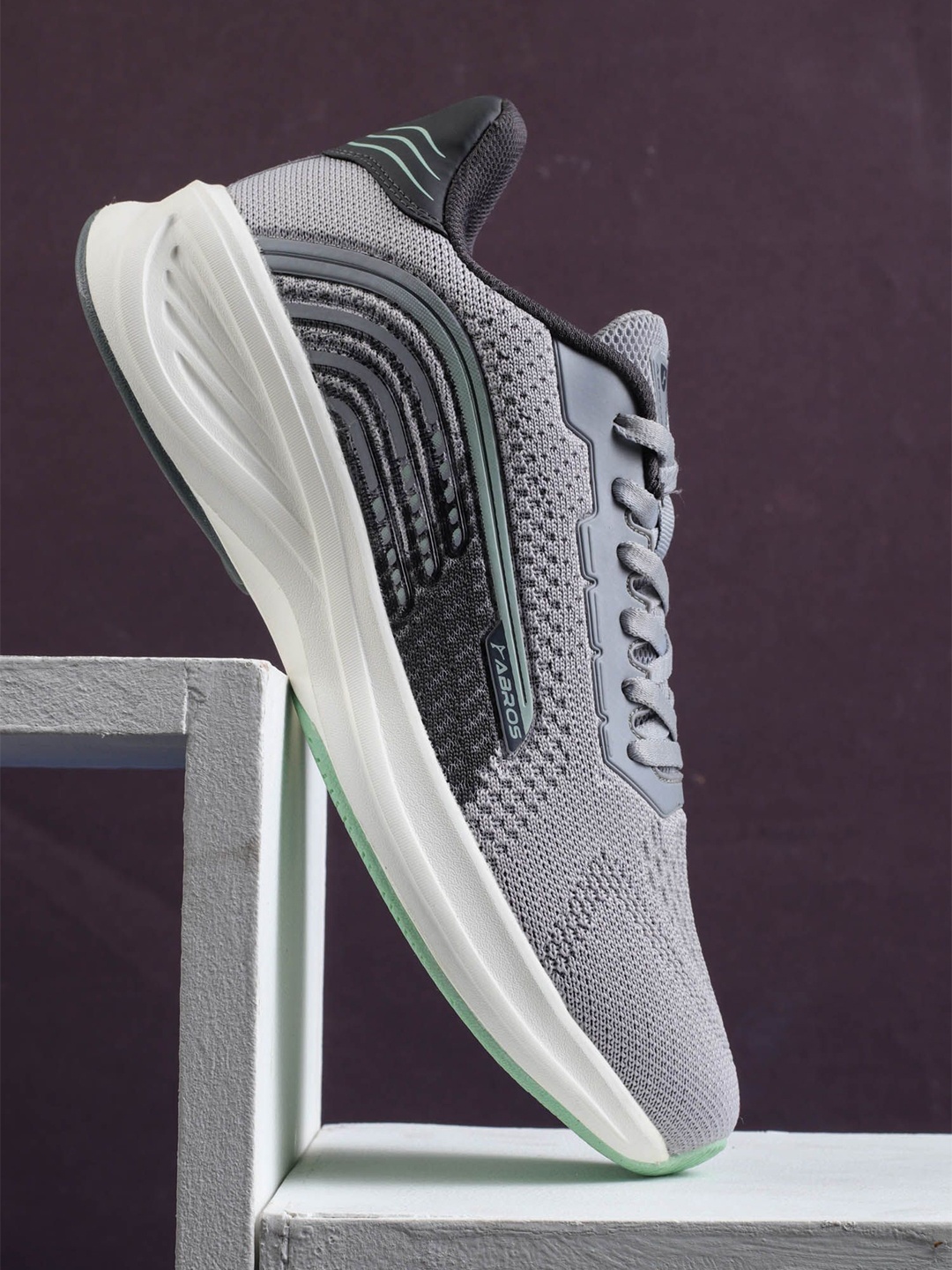 

ABROS Men Mesh Running Shoes, Grey