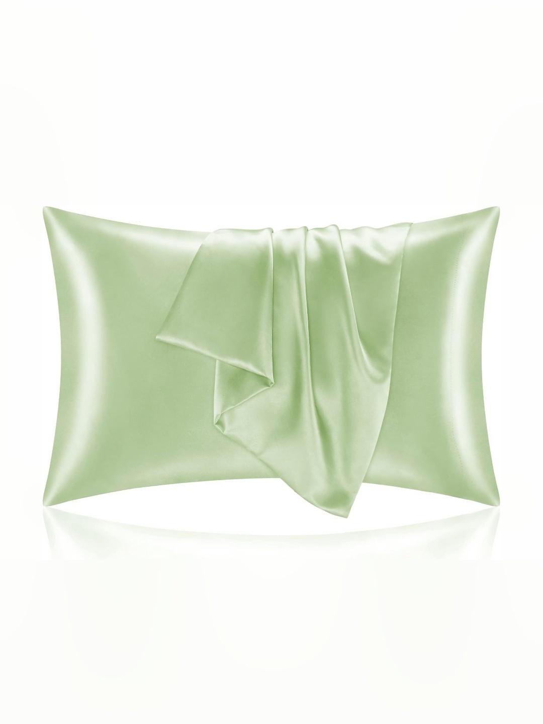 

DEHMAN Green 2 Pieces Pure Silk Rectangle Pillow Covers