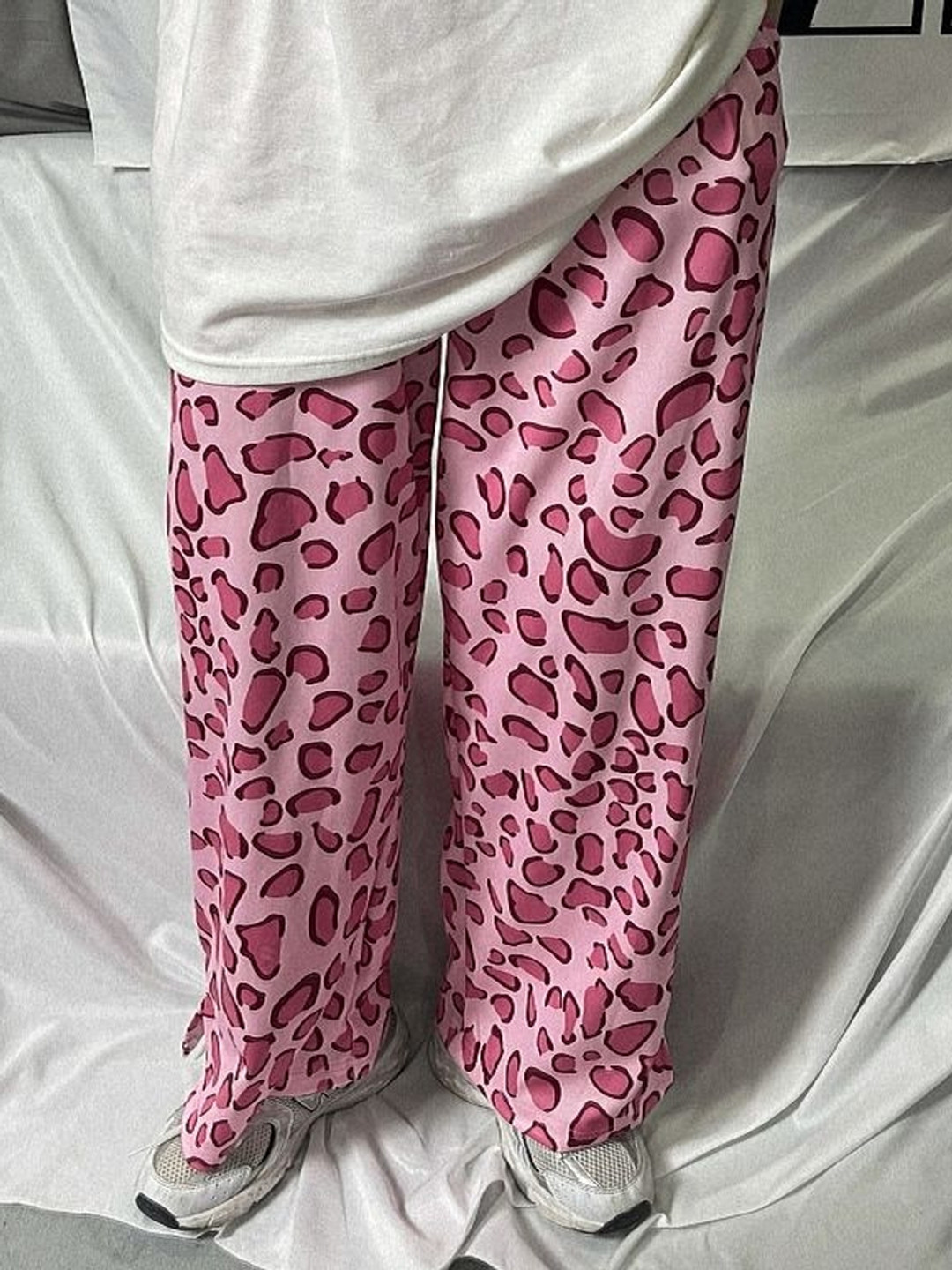 

LULU & SKY Women Animal Printed Straight Fit High-Rise Trousers, Pink