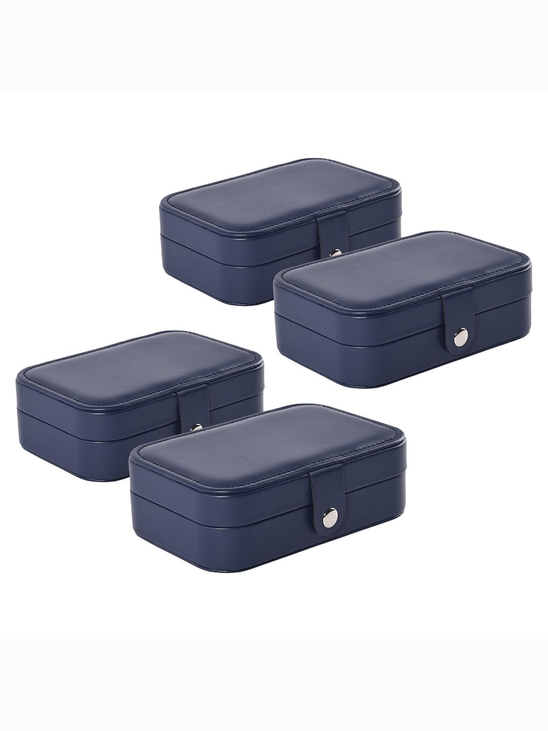 

Kuber Industries Navy Blue Set of 4 Reusable Jewellery Box Organisers