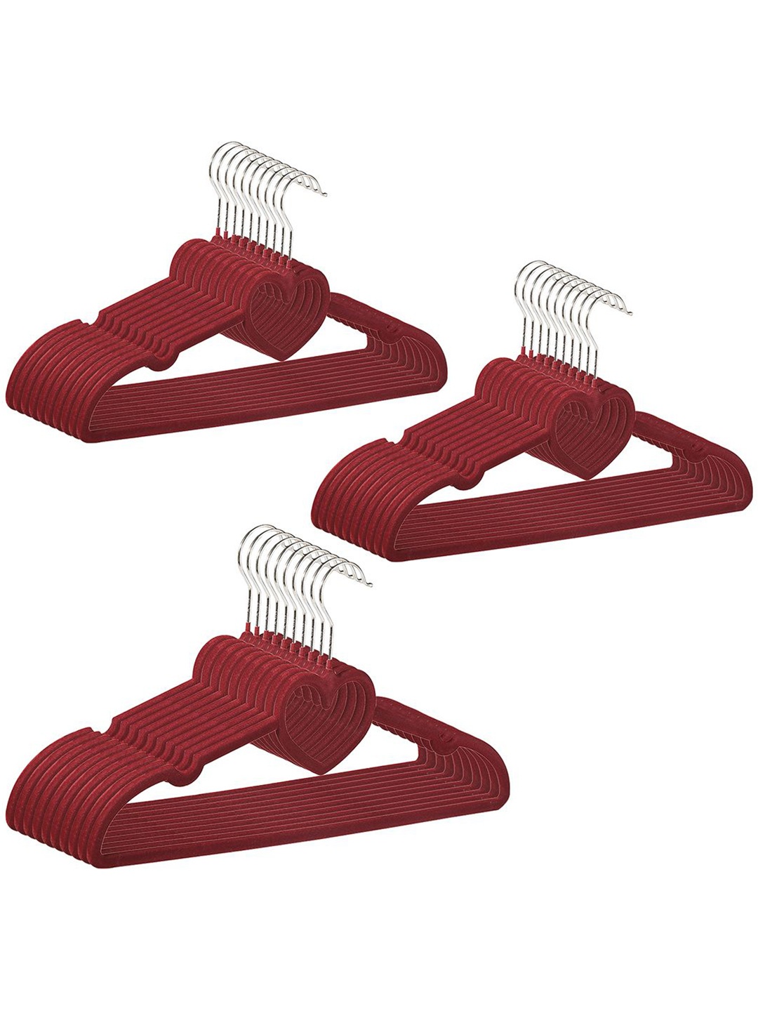 

Kuber Industries Maroon & Grey Set Of 30 Hanger For Clothes, Red