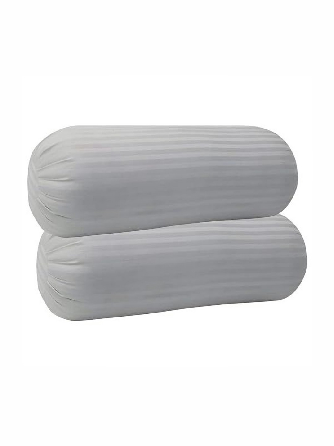 

Trance Home Linen Grey 2 Pieces Striped Pure Cotton 200TC Bolster Covers