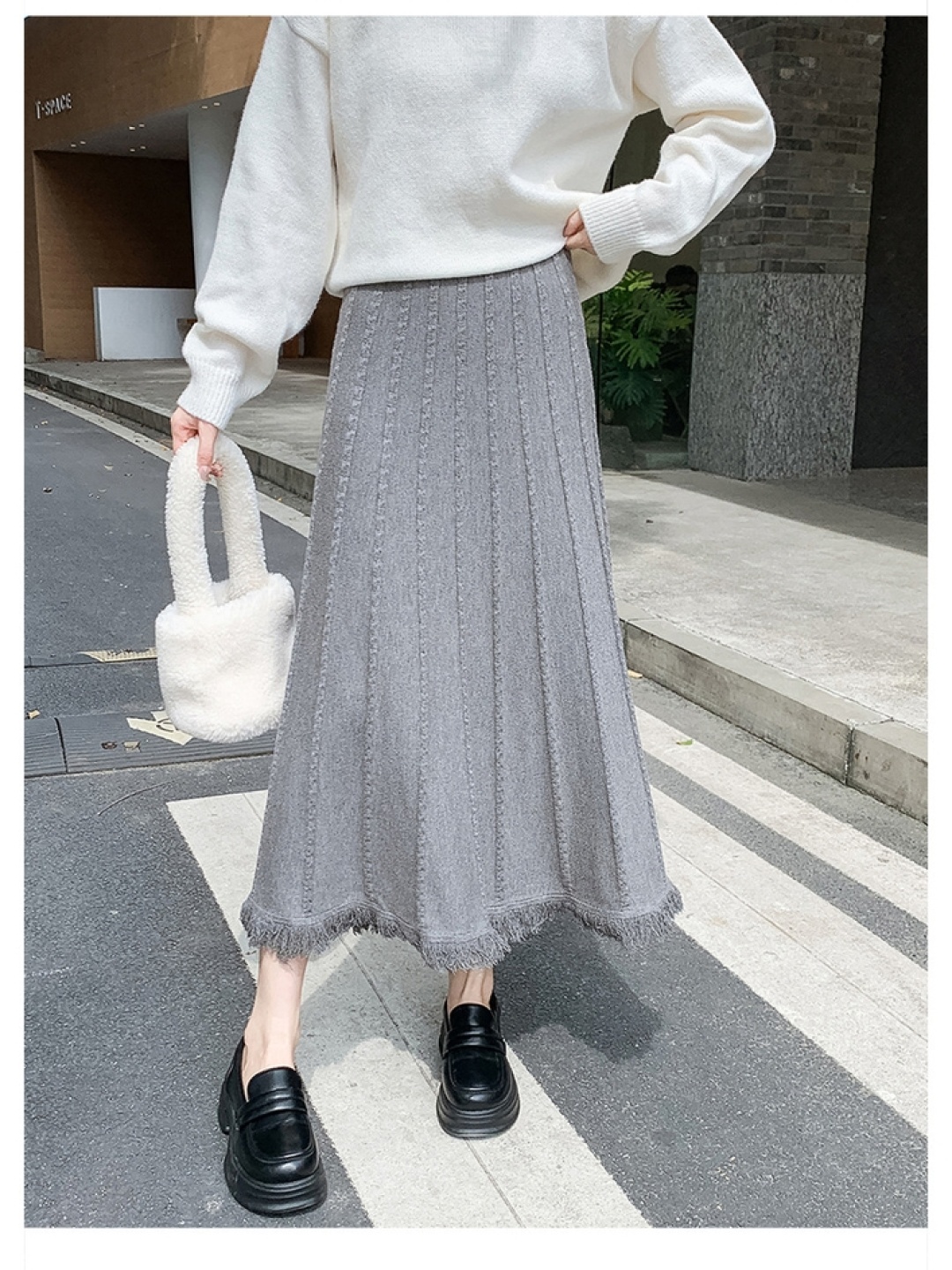 

LULU & SKY Women A-Line Maxi Skirt, Grey