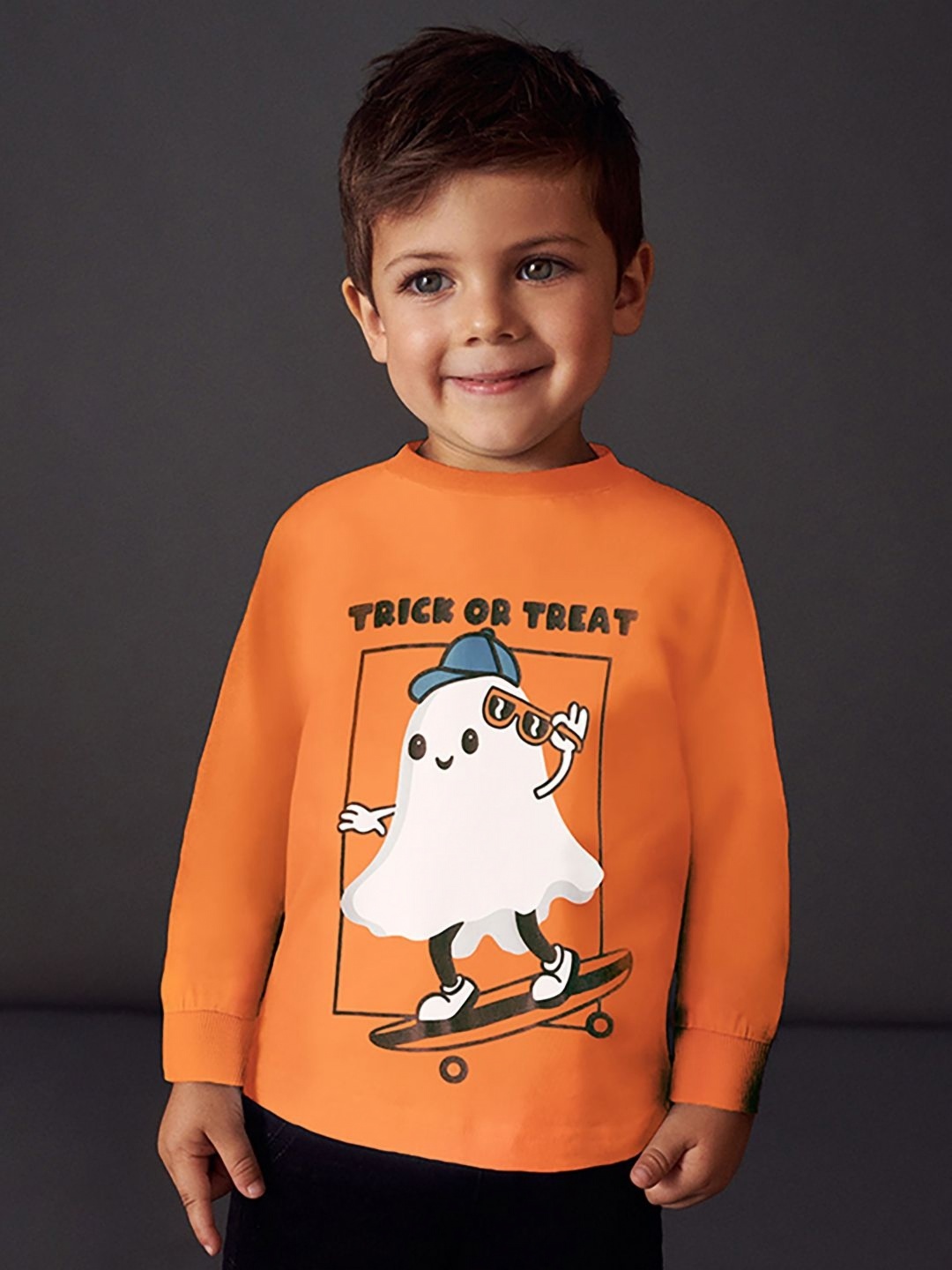 

JC SPARKLE Boys Graphic Printed Round Neck Cotton T-shirt, Orange