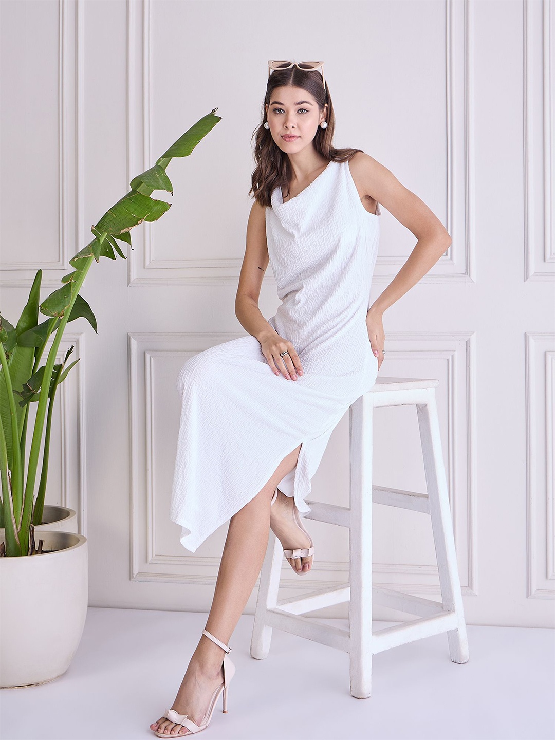 

WESTHOOD Women Bodycon Midi Dress, White