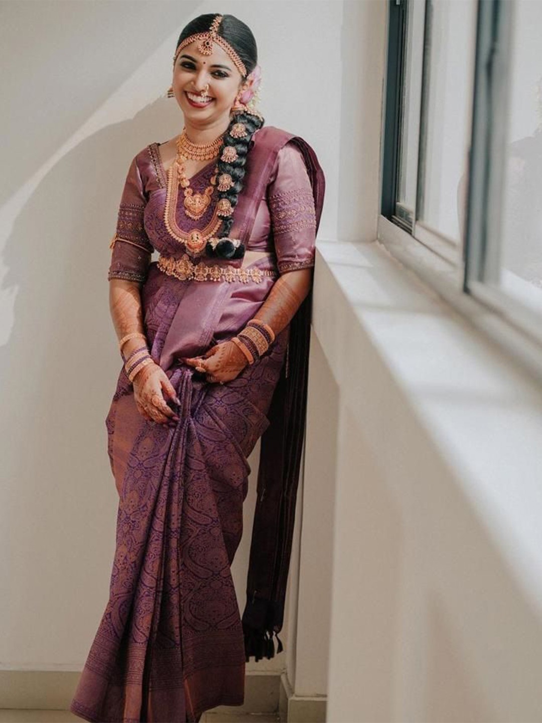 

Visit Wear Woven Design Zari Banarasi Saree, Purple