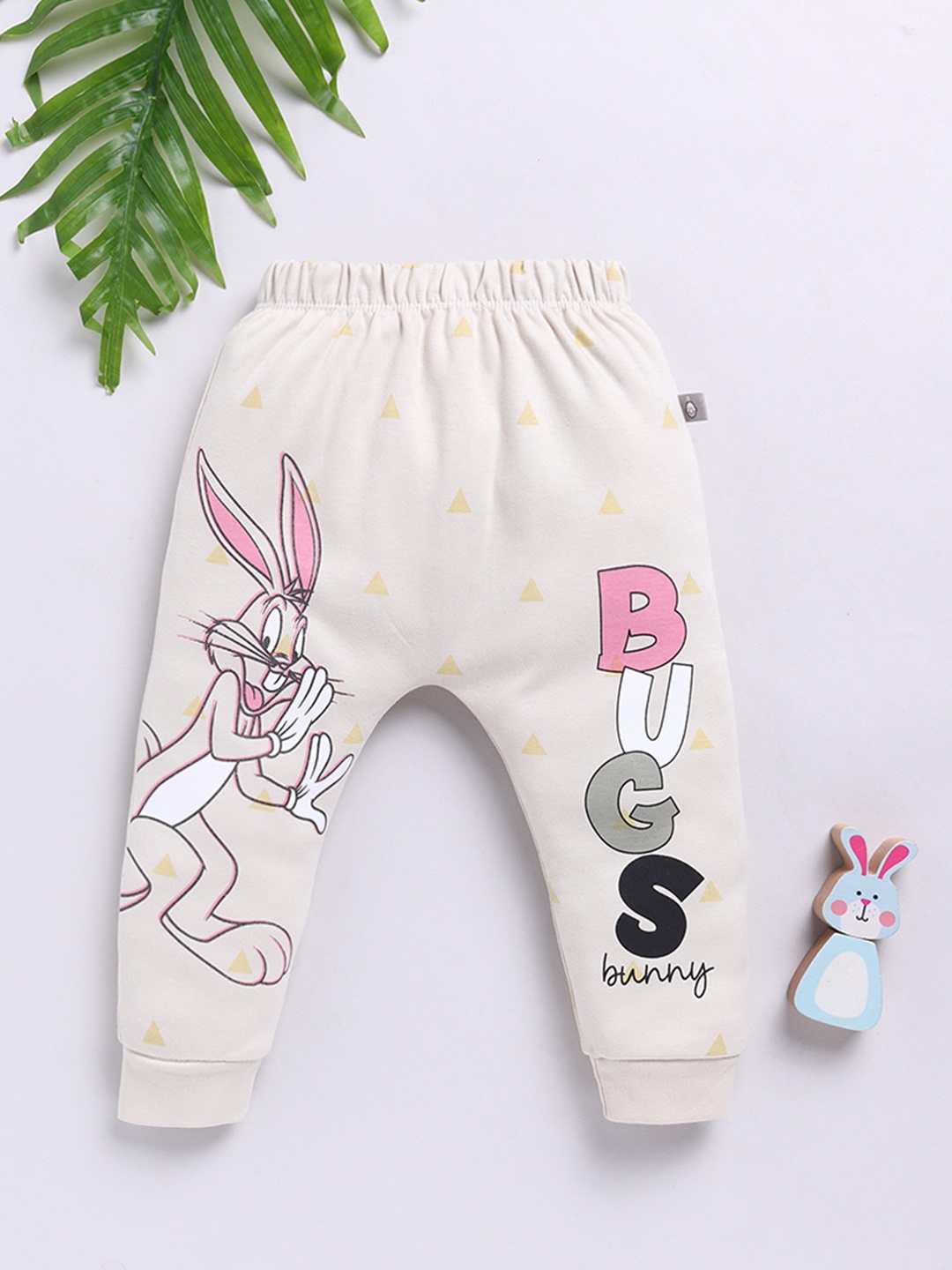 

YK X Tinyo Infant Girls Bugs Bunny Printed Pure Cotton Diaper Pants, Beige