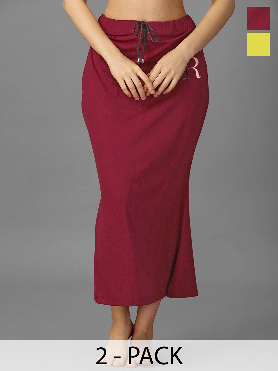 

IndianRang Pack Of 2 Strecheble Saree Shapewear, Maroon