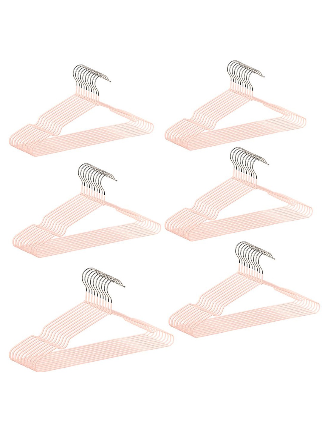 

Kuber Industries 60-Pcs Pink & Black Clothes Hangers