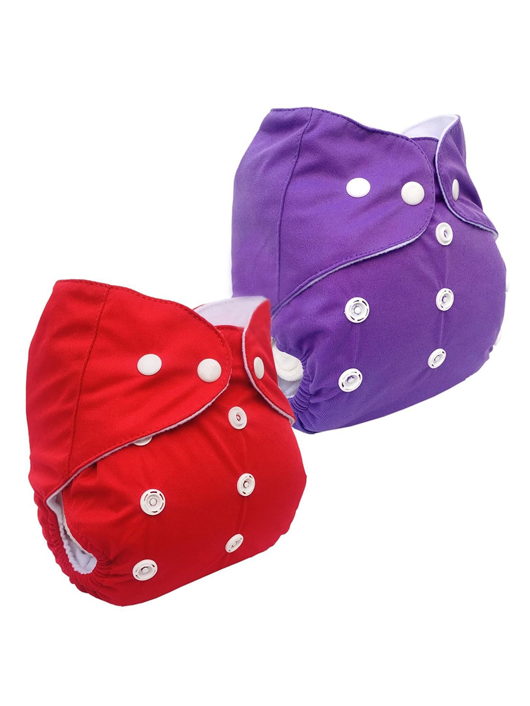 

Kritiu Set Of 2 Reusable Waterproof Cloth Diapers, Red