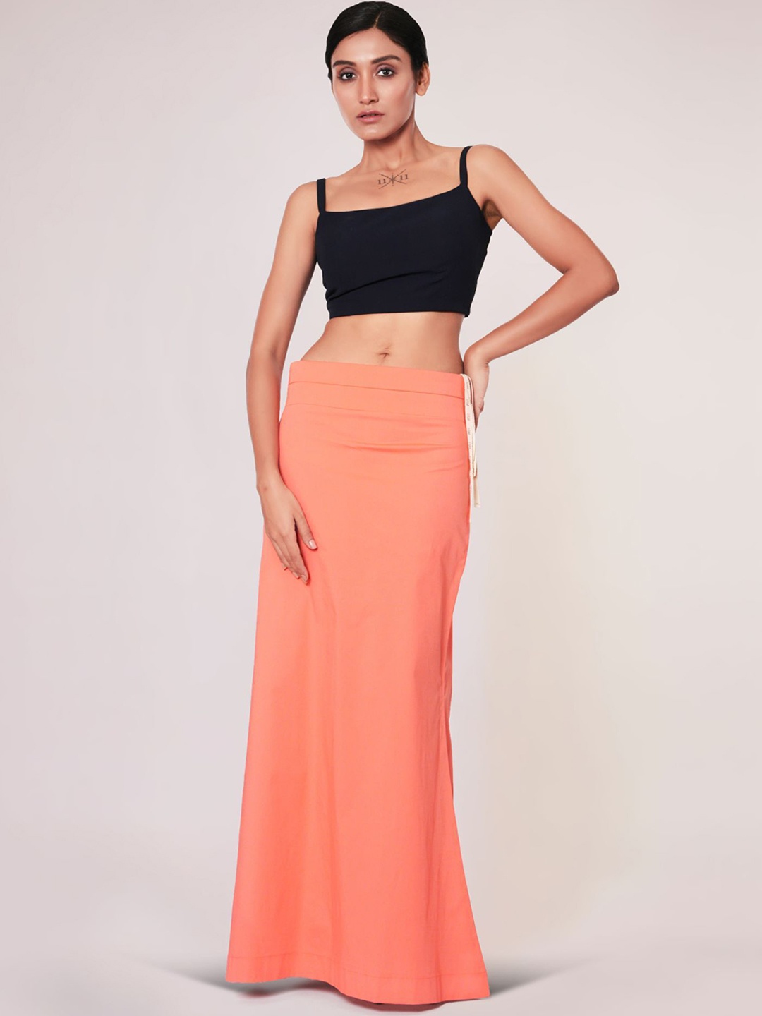 

I AM BY DOLLY JAIN D'Coat Simple With Extender Pettocoat Saree Shapewear, Peach