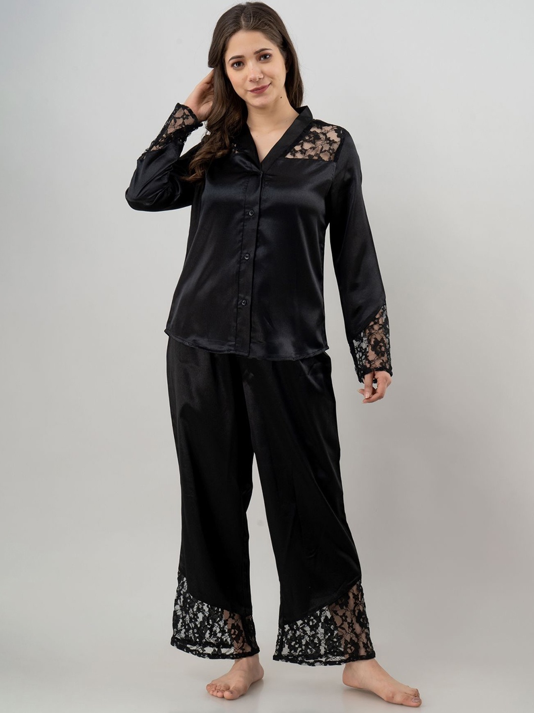 

PRETTY LOVING THING Women Night suit, Black