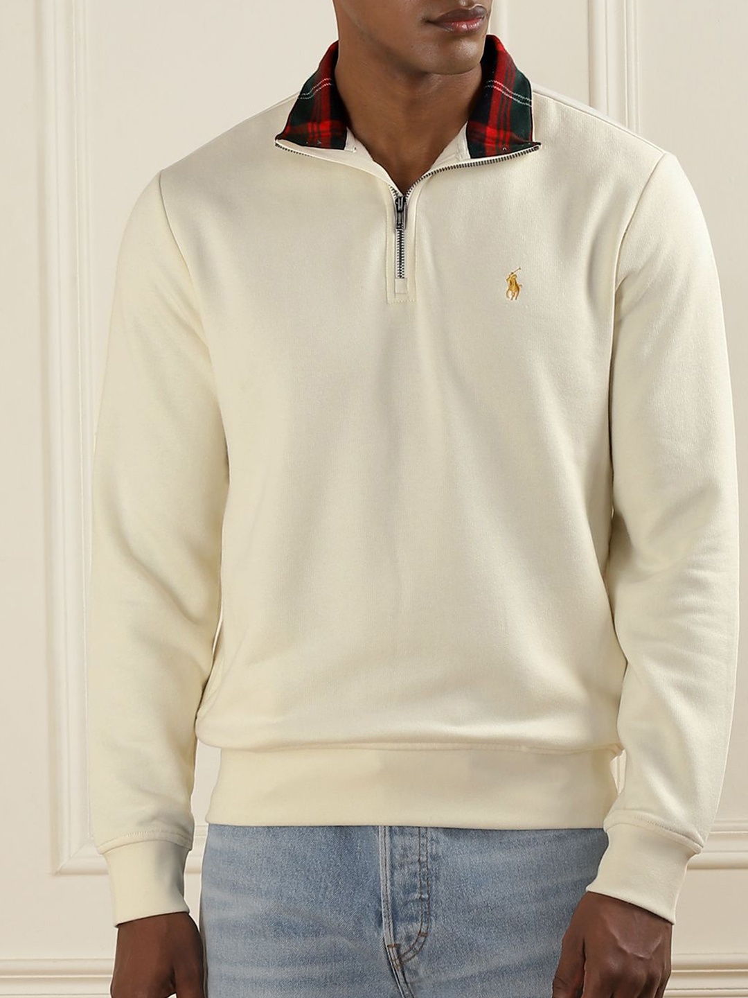 

Polo Ralph Lauren Collar-Trim Long Sleeve Sweatshirt, White