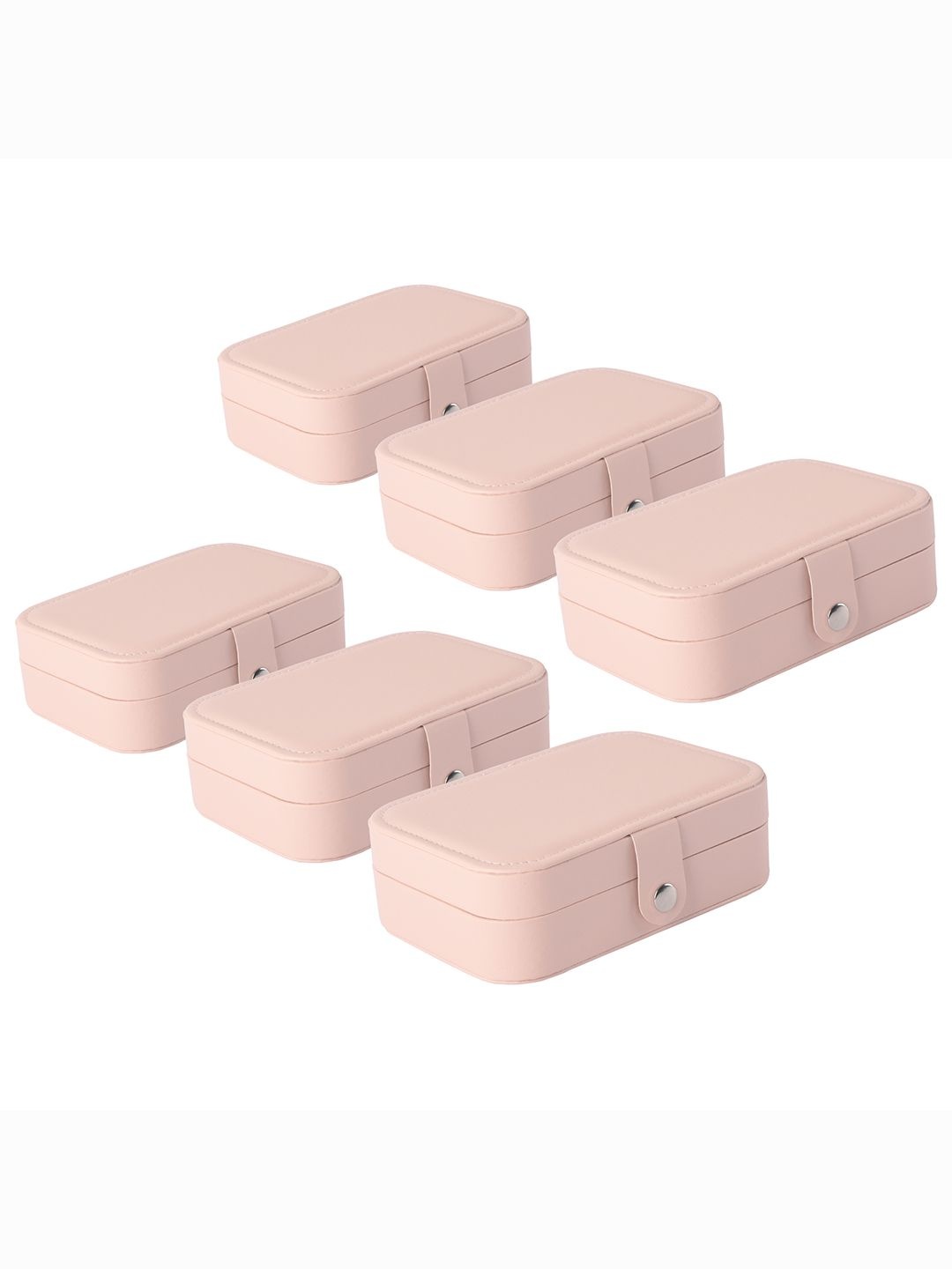 

Kuber Industries Pink Set of 6 Multi-Compartment Jewellery Box Organisers