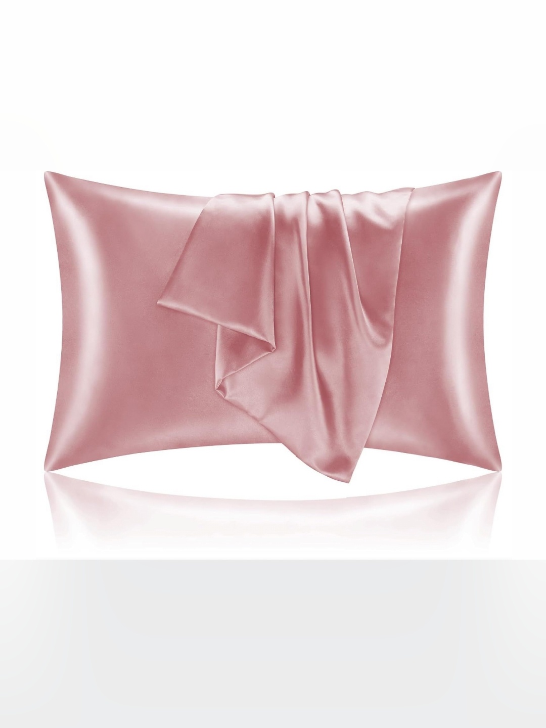 

DEHMAN Pink 2 Pieces Pure Silk Rectangle Pillow Covers