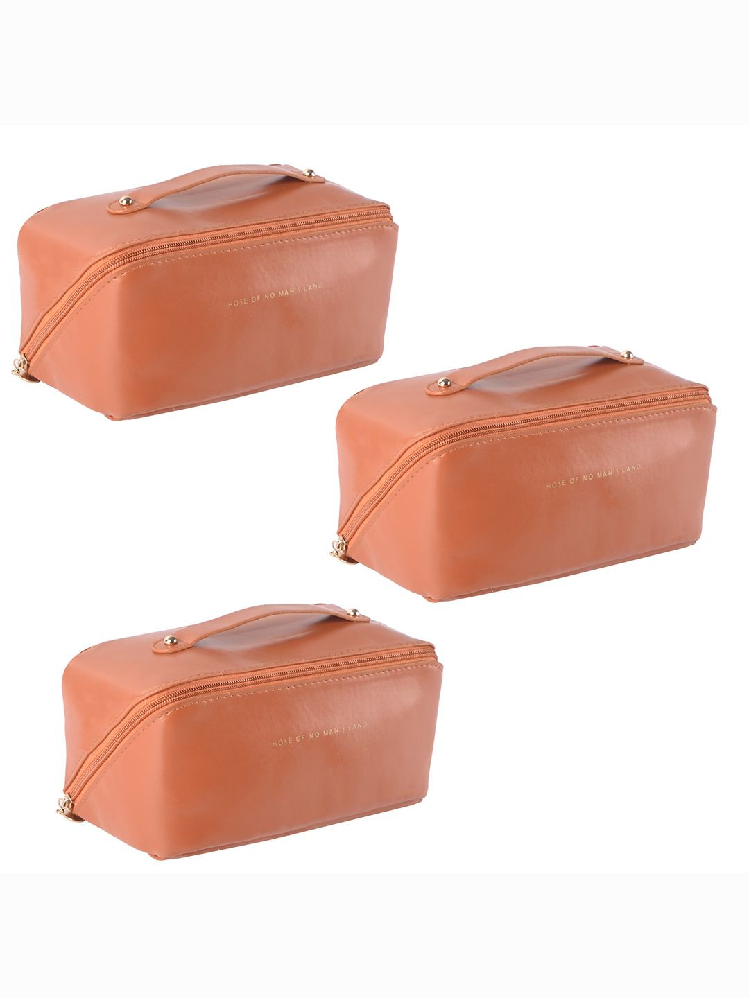 

Kuber Industries Set of 3 Solid Pouch Travel Accessory, Orange