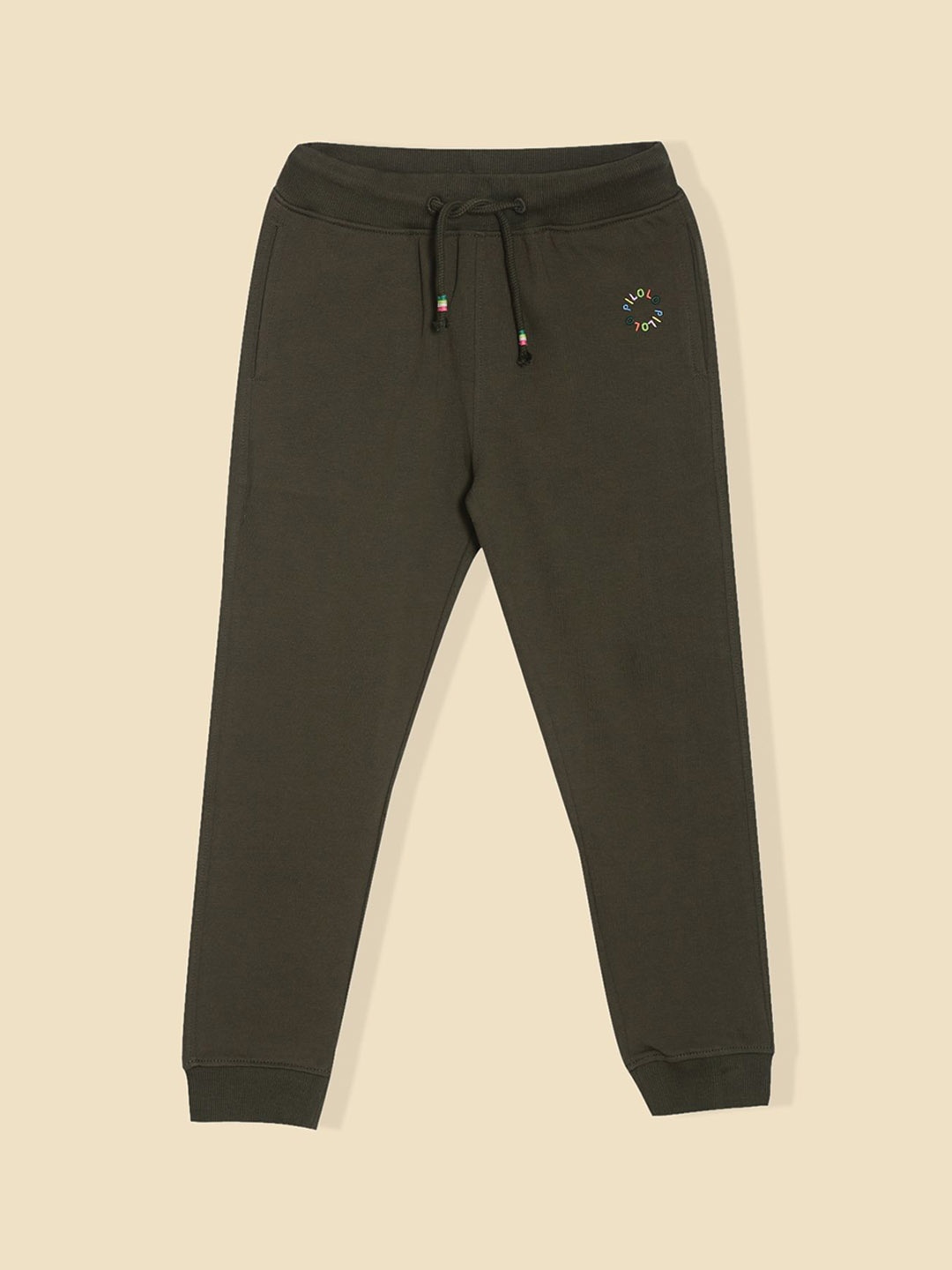 

PILOLO Kids Cotton Mid Rise Joggers, Green