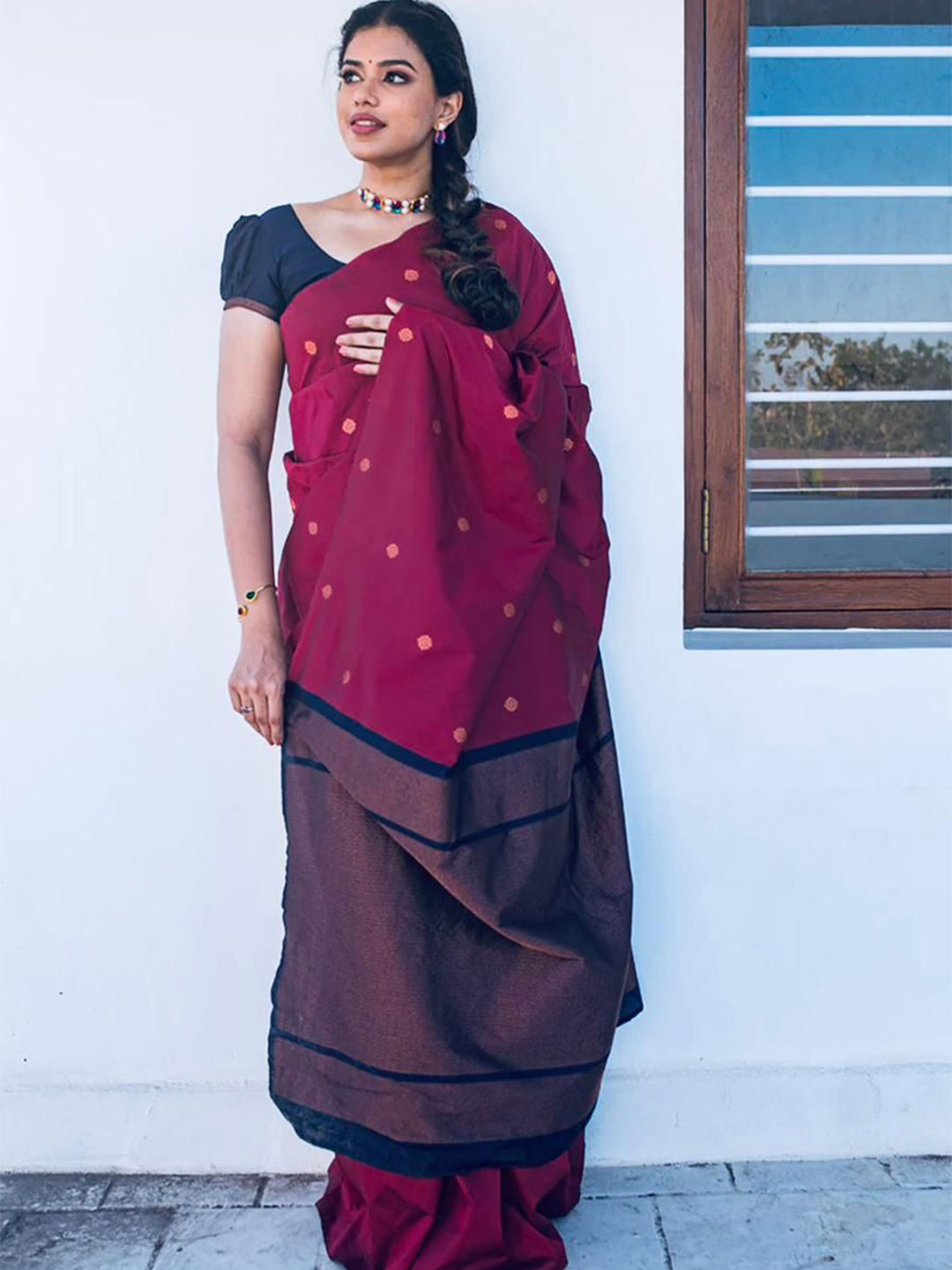 

Visit Wear Woven Design Zari Pure Silk Banarasi Saree, Pink