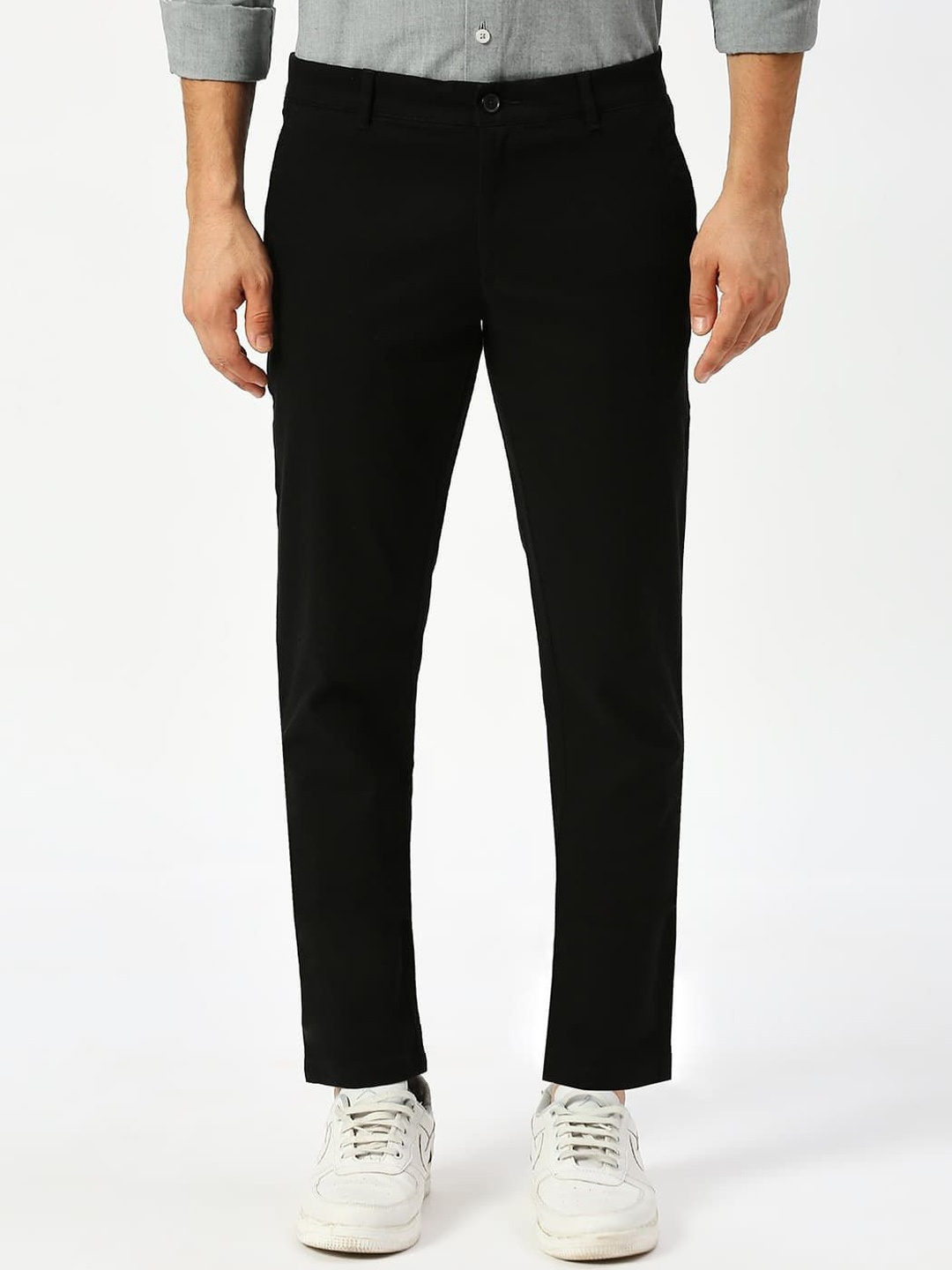 

Basics Men Tapered Fit Trousers, Black