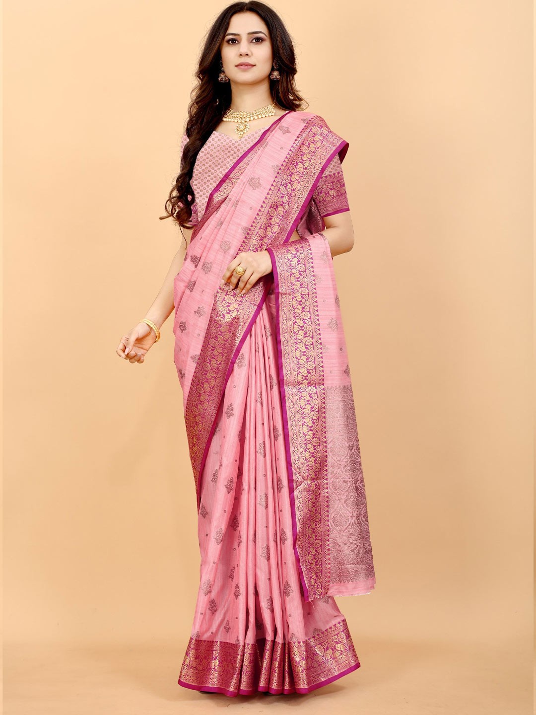 

Anaita Woven Design Zari Saree, Pink