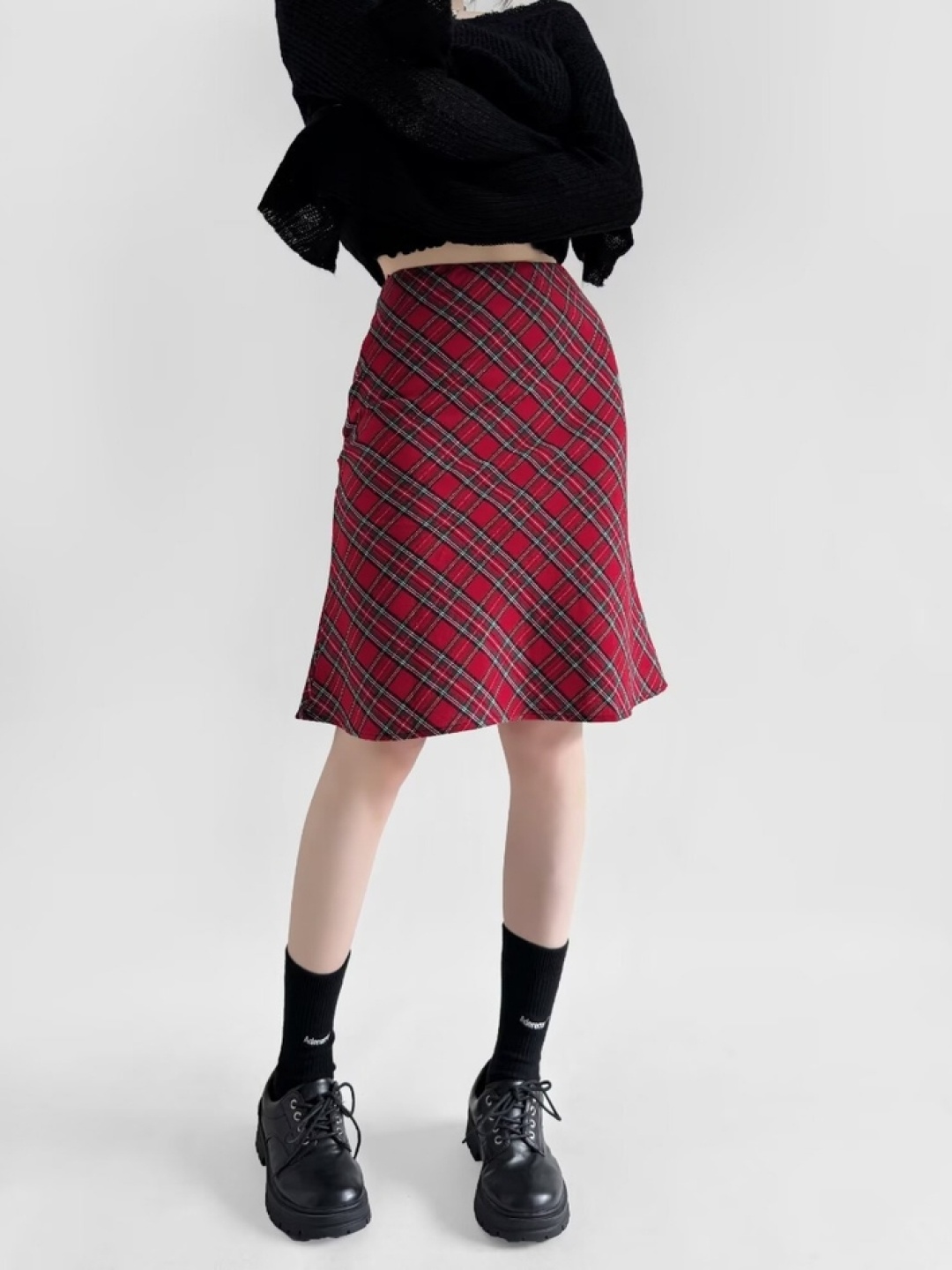 

LULU & SKY Women Checked A-Line Skirt, Red