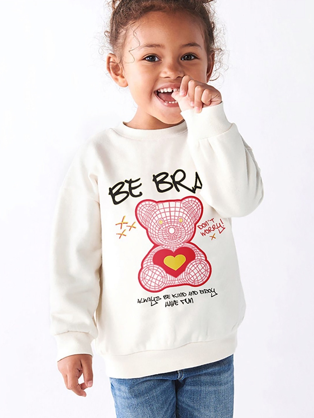 

JC SPARKLE Girls Graphic Printed Cotton T-shirt, White