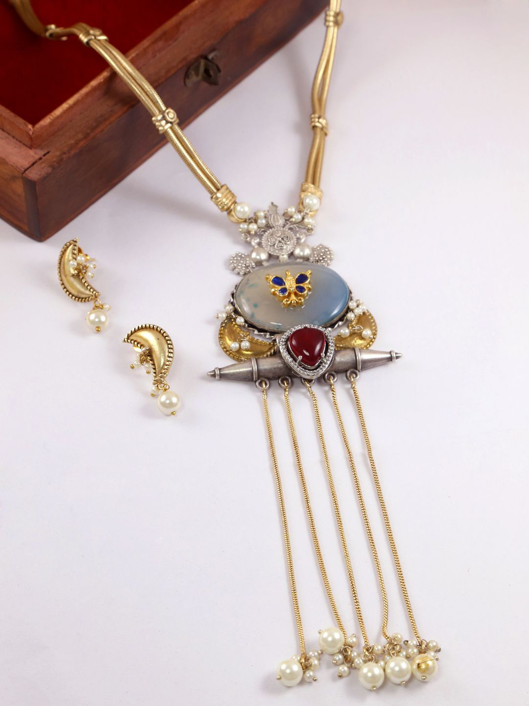 

Yinara Gold-Plated Crystals Gemstone Jewellery Set