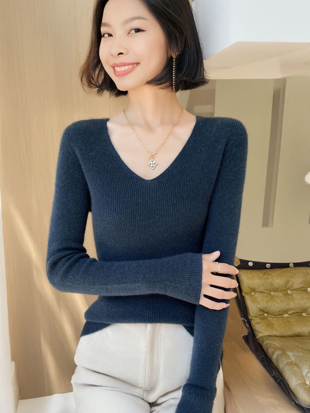 

StyleCast Women V-Neck Pullover, Blue