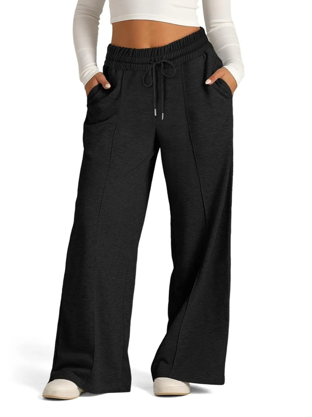 

LULU & SKY Women Loose Fit Regular Trouser, Black