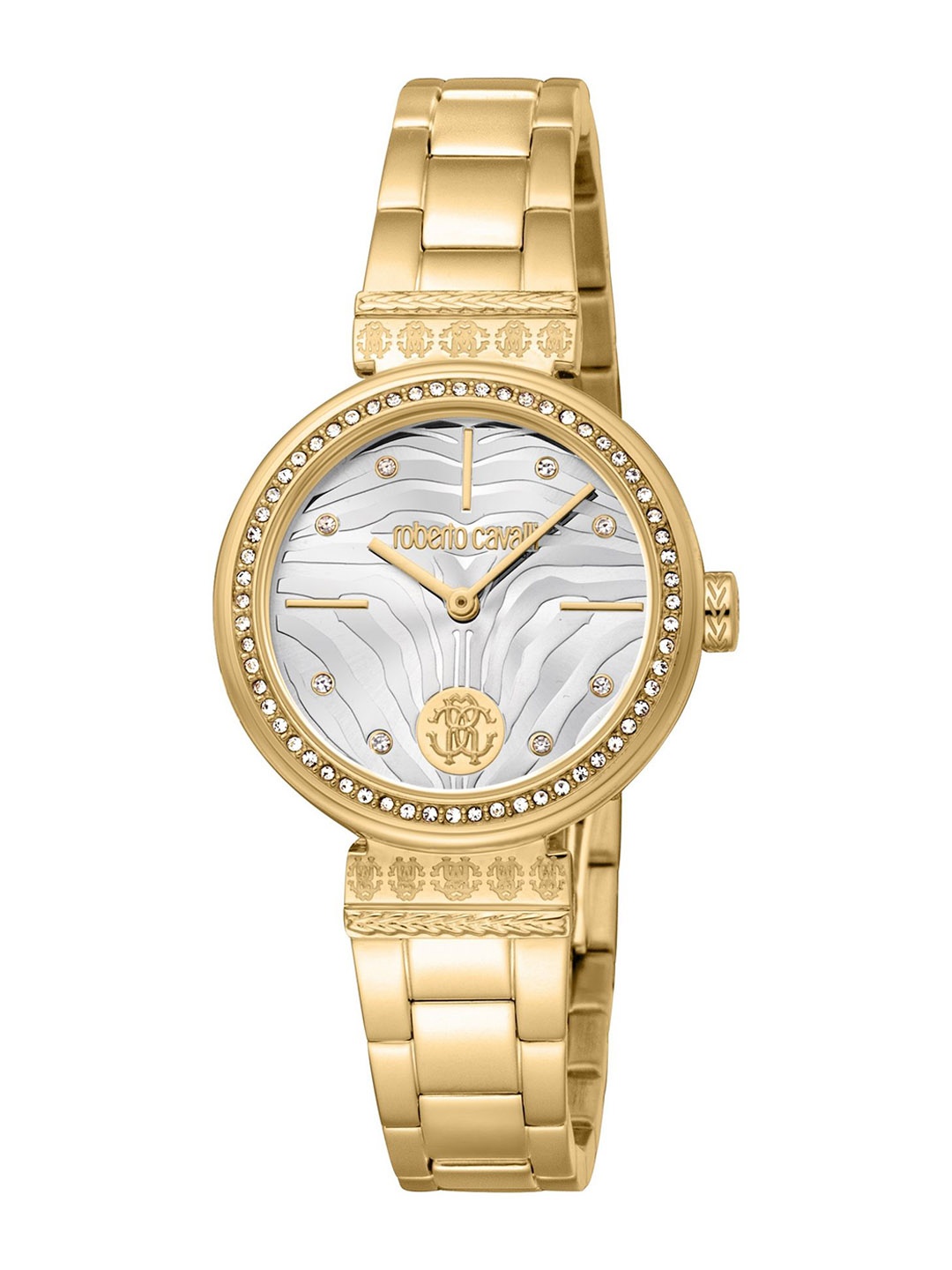 

Roberto Cavalli Women Mother of Pearl Dial & Stainless Steel Straps Analogue Watch RC5L080M0025, Gold