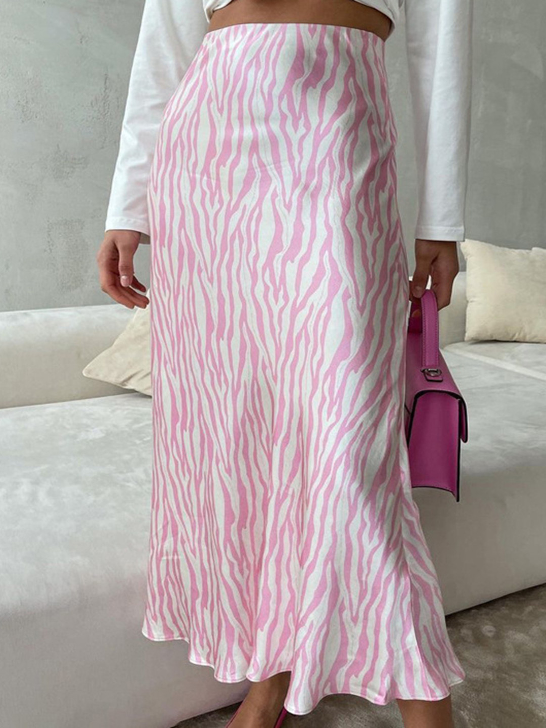 

LULU & SKY Women Animal Printed A-Line Midi Skirt, Pink