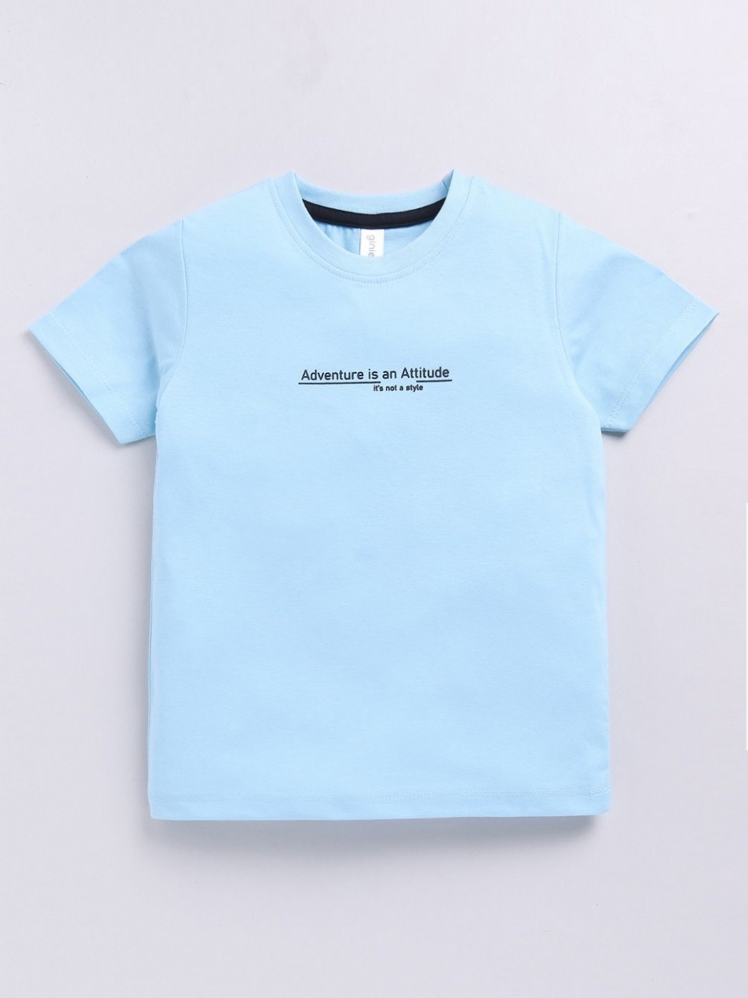 

Ginie Boys Typography Printed Cotton Casual T-shirt, Blue