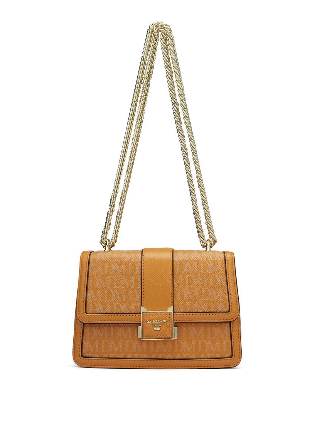 

Da Milano Textured Leather Structured Shoulder Bag, Yellow