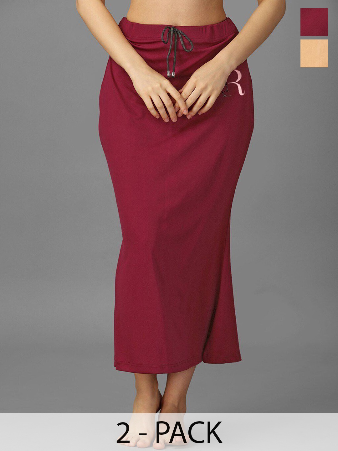 

IndianRang Pack Of 2 Strecheble Saree Shapewear, Maroon