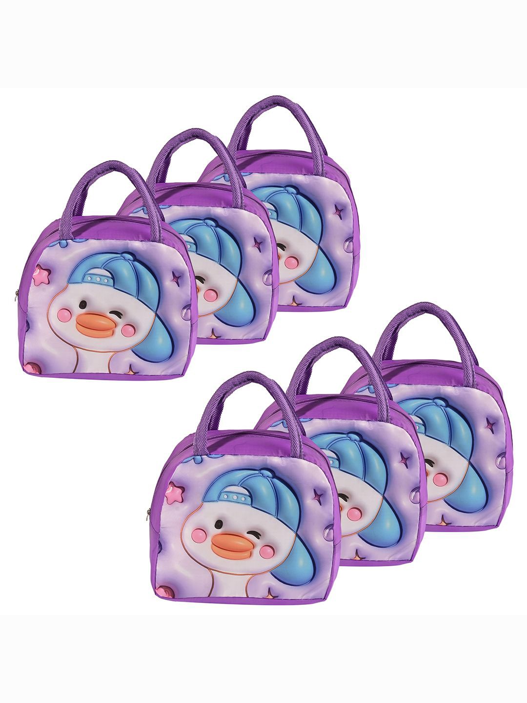 

Kuber Industries Adults Set of 6 Chick Printed Lunch bags Travel Accessory, Purple