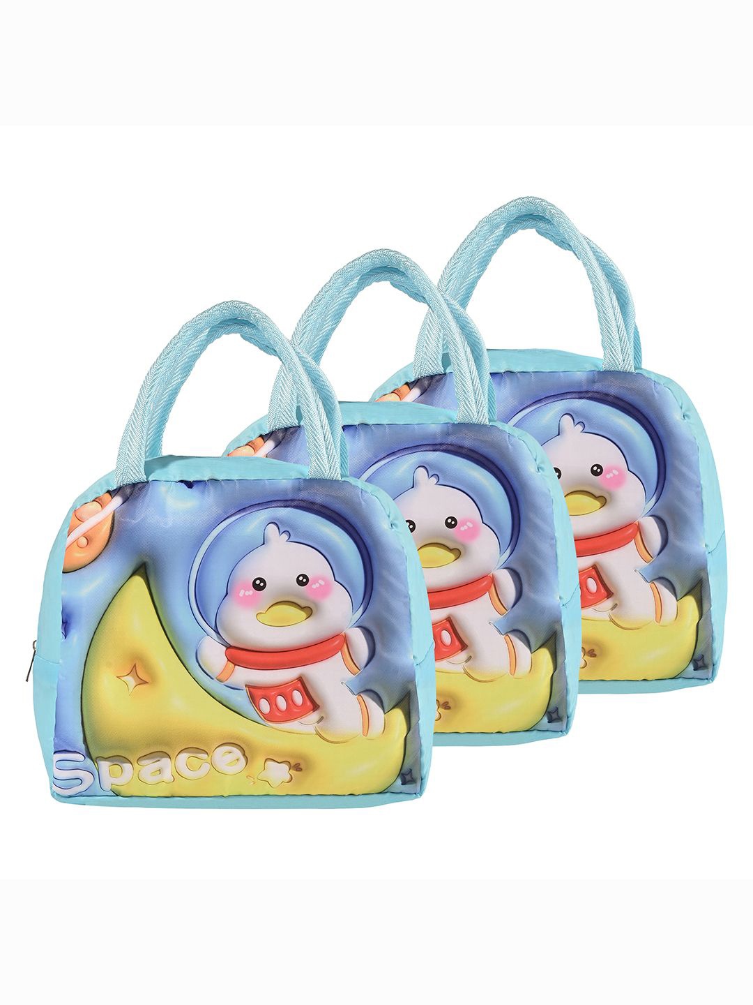 

Kuber Industries Set of 3 Other Prints Lunch bags Travel Accessory, Blue